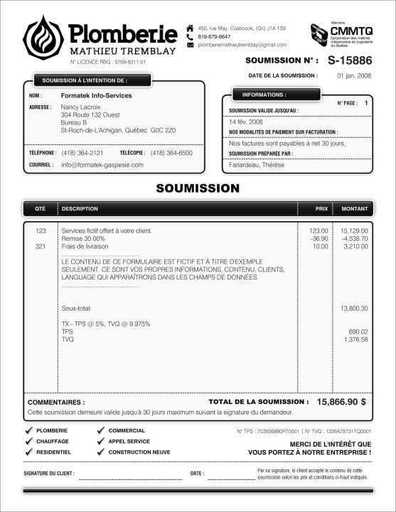 SAGE 50 | SOUMISSION | # M2CT07-3