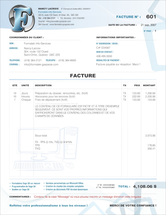 SAGE 50 | FACTURE | # M5SE20X-1