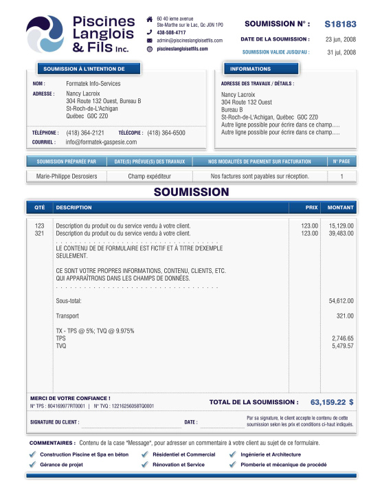 SAGE 50 | SOUMISSION | # M1SE26-3