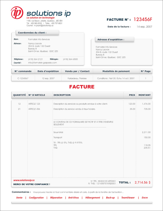 SAGE 50 | FACTURE | # M1TE04-1