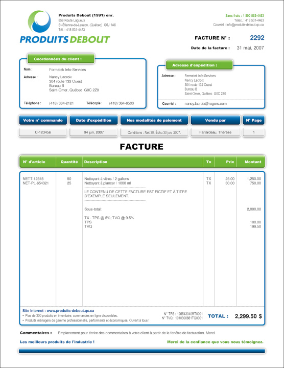 SAGE 50 | FACTURE | # M2DE03-1
