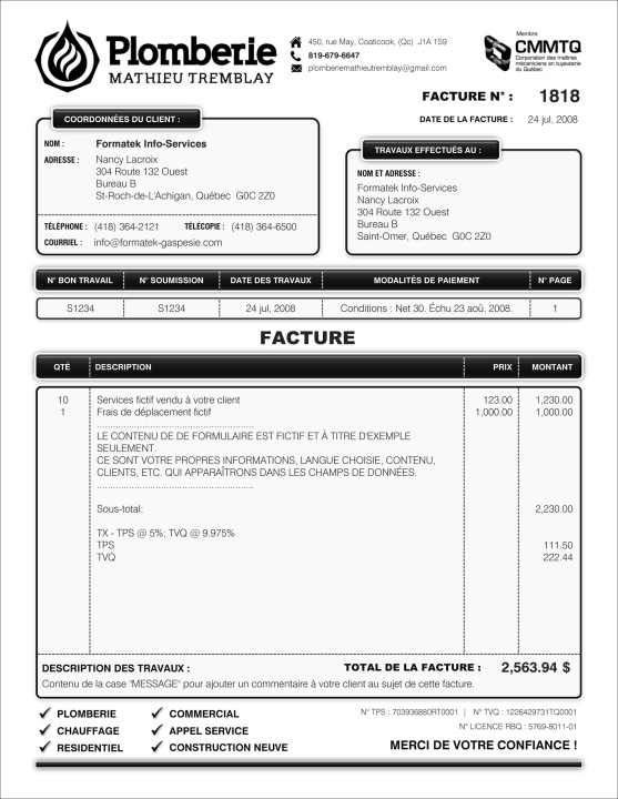 SAGE 50 | FACTURE | # M2CT07-1